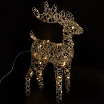 daiktų LED elnio metalinė kalėdinė dekoracija viduje, auksinė, 40 cm
