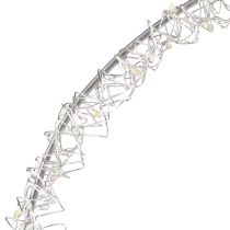 daiktų Pakabinamas LED žiedinis metalinis dekoras, sidabrinis, šiltai baltas, 30 cm