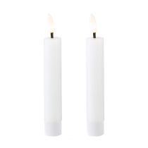 daiktų LED žvakė lazdelei, balta, vaškinė, šiltai balta, 14,5 cm, 2 vnt.