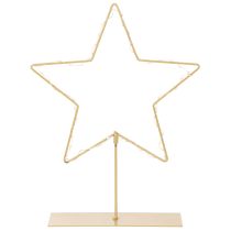 daiktų Žvaigždė su 50 LED, metalinė stalo dekoracija, maitinama baterijomis, skirta naudoti viduje, 33 cm