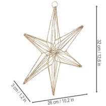 daiktų Dekoratyvinė LED žvaigždė, pagaminta iš vielos, skirta pakabinti, naudojimui viduje, 32 cm