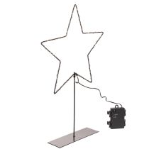 daiktų LED žvaigždė su baterijų skyriumi ant stovo palangei ir stalui 46 cm