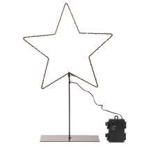 daiktų LED žvaigždė su baterijų skyriumi ant stovo palangei ir stalui 46 cm