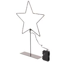 daiktų LED žvaigždė su baterijų skyriumi ant stovo palangei ir stalui 46 cm