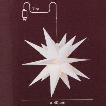 daiktų Dekoratyvinė LED žvaigždė, šiltai balta, lauko, su laikmačiu, 40 cm