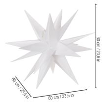 daiktų LED žvaigždė Kalėdų žvaigždė šiltai balta laikmatis lauko 60 cm