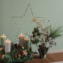 daiktų LED žvaigždės formos metalinis šviestuvas 100 mikro LED šiltai balta Ø37 cm