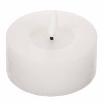 daiktų LED XL arbatinės žvakės, baltos, tikro vaško, su laikmačiu, šiltai balta spalva, 6 cm, 2 vnt.