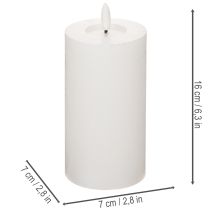 daiktų LED koloninė žvakė, mirksinti, su laikmačiu, Ø7cm, 16cm