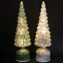 daiktų LED Kalėdų eglutė, besisukanti žalia sidabrinė, aukštis 34 cm, 2 vnt.