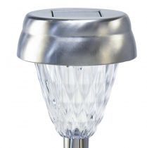 daiktų LED sodo šviestuvai saulės su laikmačiu šiltai balta H35cm 4 vnt