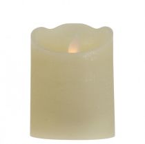 LED žvakių vaško stulpo žvakė šiltai balta Ø7,5cm H10cm