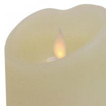 LED žvakių vaško stulpo žvakė šiltai balta Ø7,5cm H10cm