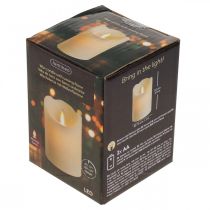 daiktų LED žvakių vaško stulpo žvakė šiltai balta Ø7,5cm H10cm