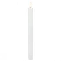 LED žvakės su laikmačiu lazdos žvakės tikro vaško baltos 25cm 2vnt
