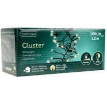 daiktų LED girliandos, 144 vnt., juodos, šiltai baltos spalvos, skirtos naudoti lauke, 1,2 m