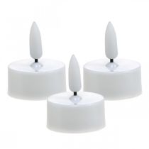 Šiltai balti LED arbatos žibintai Liepsnos efekto LED lemputės Dirbtinės žvakės Ø3,6 cm 6 vnt.