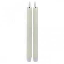 LED žvakių vaško žvakių kremas akumuliatoriui Ø2cm 24cm 2vnt
