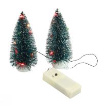 LED Kalėdų eglutė mini dirbtinė baterijai 16cm 2vnt