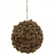 Maumedžio kūgio kamuoliuko dekoracija su kūgiu, skirta pakabinti gamtai Ø20cm