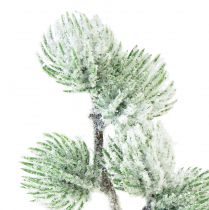 daiktų Dirbtinė maumedžio šaka žalia dekoratyvinė šaka su sniegu L25cm