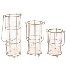 daiktų Sodo žibintas, metalinis vėjo šviestuvas, Ø8,5 cm, aukštis 23/18,5/14,5 cm, 3 dalių rinkinys