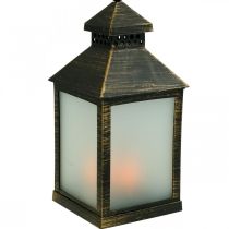 LED žibintas su laikmačiu Deco Lantern Vintage Gold H23cm