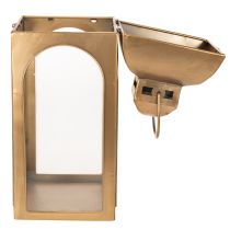 daiktų Žibintas metalinis, stiklinis, žalvario imitacijos, aukštis 50 cm, 2 vnt. rinkinys
