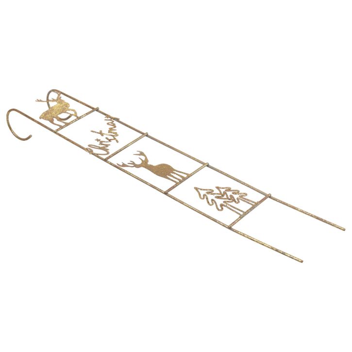 Pakabinama puošmena Kalėdinė elnio puošmena auksinė vintažinė 42,5×7×4cm
