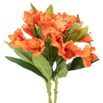 daiktų Dirbtinė alstroemerija, oranžinė gėlė, dirbtinė puokštės dekoracija, 75 cm, 3 vnt.