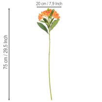 daiktų Dirbtinė alstroemerija, oranžinė gėlė, dirbtinė puokštės dekoracija, 75 cm, 3 vnt.