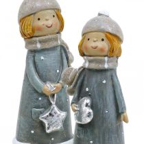 daiktų Deco figūrėlės žieminės vaikų figūrėlės mergaitėms H14,5cm 2vnt