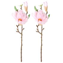daiktų Magnolijos rožinė dirbtinė gėlė Dirbtinės gėlės šakelė H40cm 2vnt