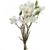 Dirbtinės magnolijos šakelės balta deko šakelė H40cm 4vnt