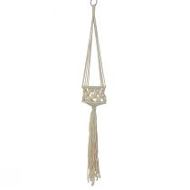 Macrame pakabinamas dekoravimo kremas boho stiliaus Ø12cm H79cm