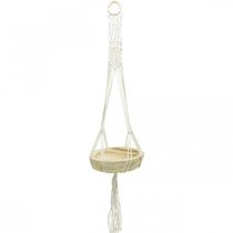daiktų Makrame pakabinamas krepšelis boho stiliaus dekoratyvinis dubuo Ø23cm H90cm