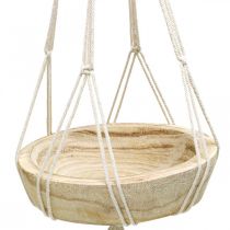 daiktų Makrame pakabinamas krepšelis boho stiliaus dekoratyvinis dubuo Ø23cm H90cm