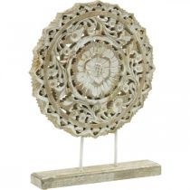 daiktų Mandala į vietą, gėlių medžio apdaila, stalo puošmena, vasaros dekoracija shabby chic nature H39.5cm Ø30cm