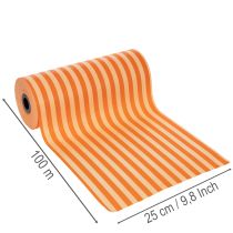 daiktų Antrankių popieriaus ritinėlis, oranžinės spalvos dryžuotas, 25 cm x 100 m