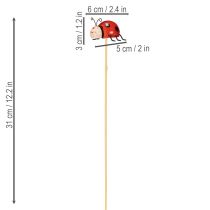 daiktų Boružėlių sodo kuolai, pavasario ir vasaros dekoracija, gėlių dekoracija, 31 cm, 4 vnt.