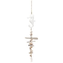 daiktų Jūrų dekoravimo girlianda Driftwood Shells Seahorse White 55cm