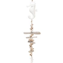 daiktų Jūrų dekoravimo girlianda Driftwood Shells Seahorse White 55cm