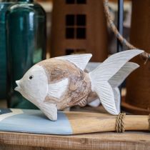 Jūrinė dekoracija žuvies mediena medinė žuvis shabby chic 17×8cm