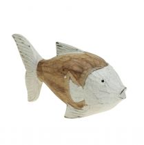 Jūrinė dekoracija žuvies mediena medinė žuvis shabby chic 17×8cm