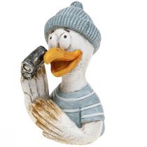 daiktų Jūrinė stalo dekoracija „žuvėdra“, mėlyna, balta, sidabrinė, aukštis 11 cm, 2 vnt.