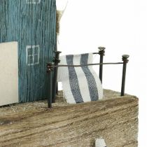 daiktų Jūrinė medinė dekoruota uosto promenada Shabby Chic H25,5cm