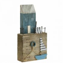 daiktų Jūrinė medinė dekoruota uosto promenada Shabby Chic H25,5cm