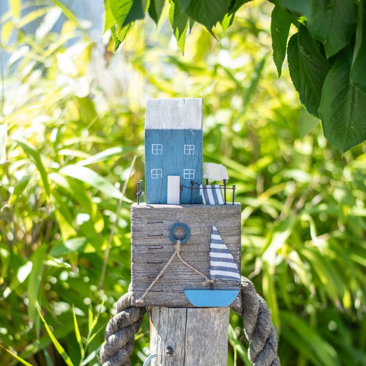 Jūrinė medinė dekoruota uosto promenada Shabby Chic H25,5cm