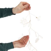 daiktų Metalinė gėlių dekoracijos girlianda, viela gėlių vainikui, vasarinė dekoracija, sienų dekoracija, auksinė, 110 cm