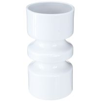 daiktų Metalinė gėlių vaza kreminės baltos spalvos emaliu Ø9cm H17,5cm